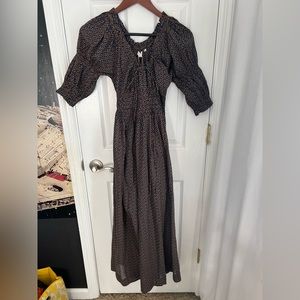 NWT Doen Ischia Dress Small Navy Bisou Floral